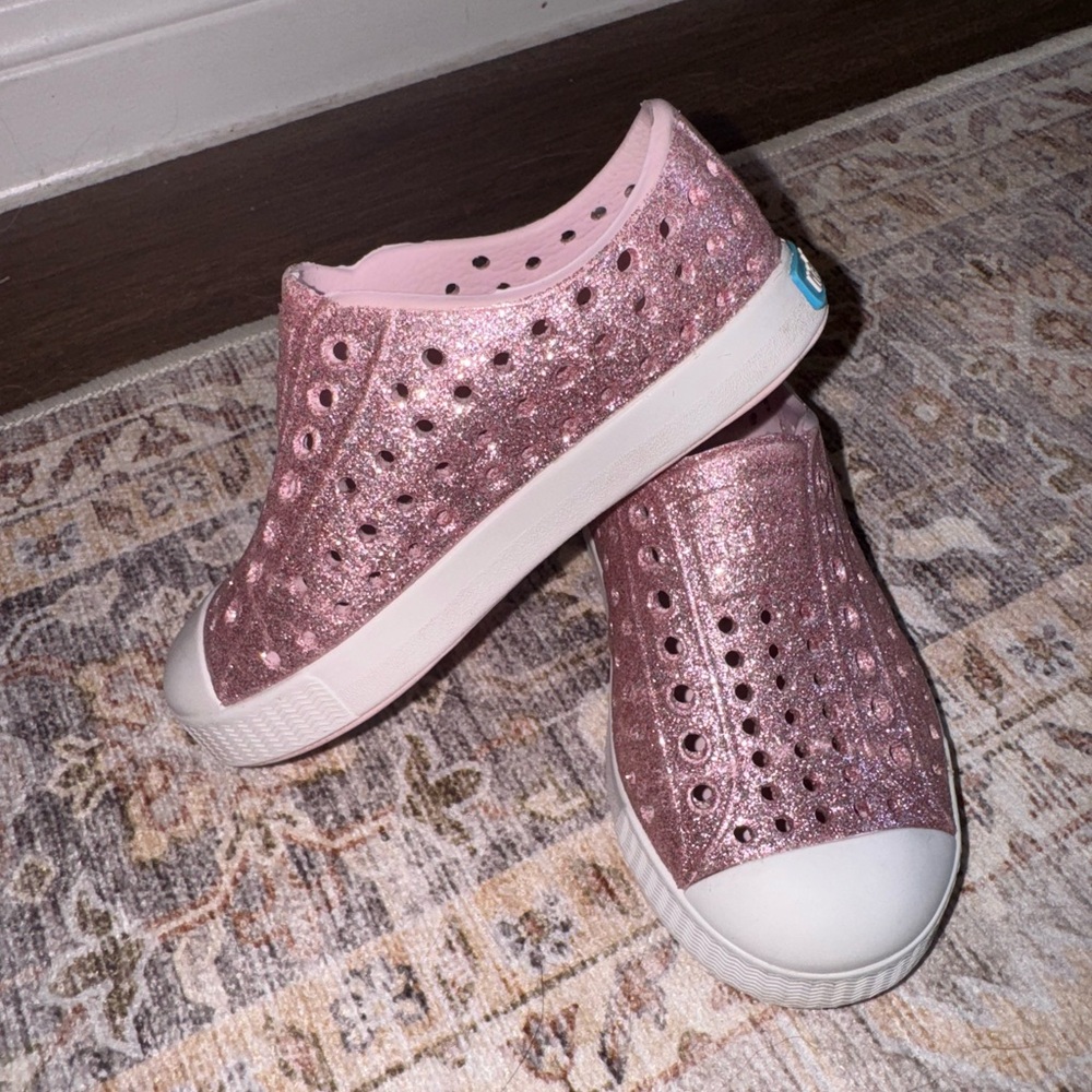 Native Shoes Glittery Pink Kids Sneakers